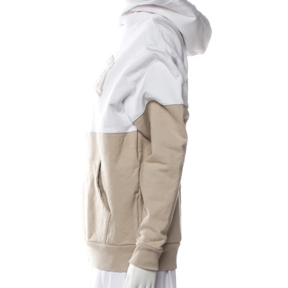 Kith Unisex Hoodie Color-block College Sweatshirt in White, Gray, Tan - Picture 11 of 13